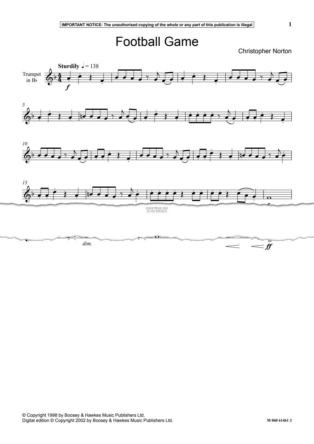 Produktgalerie: Seite 1 von 1 Football Game, Christopher Norton, Klavier, Trompete