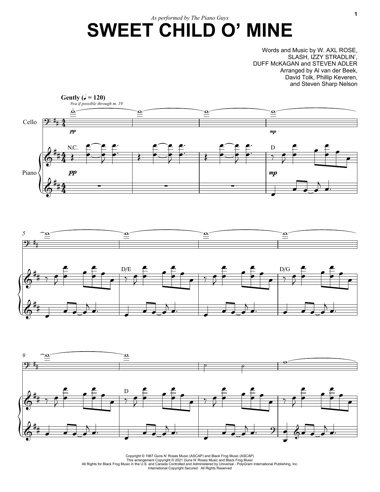 Produktgalerie: Seite 1 von 1 Sweet Child O' Mine, The Piano Guys, Klavier, Violoncello