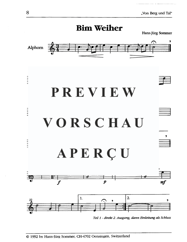 Produktgalerie: Seite 10 von 11 Von Berg and Tal, , Alphorn Soli, Duette, Trios