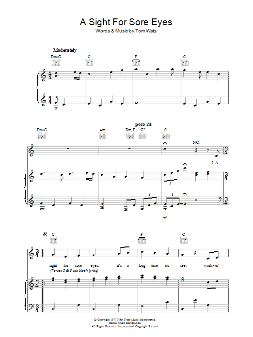 Produktgalerie: Seite 1 von 1 A Sight For Sore Eyes, Tom Waits, Gesang, Gitarre, Klavier