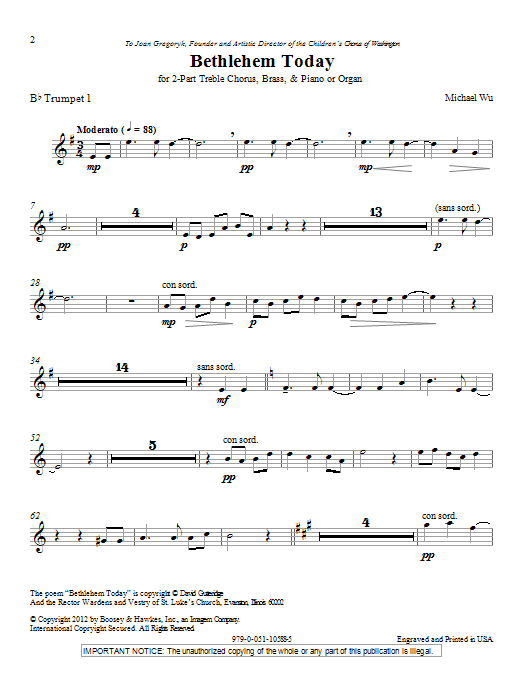 Produktbild zu: Bethlehem Today - Bb Trumpet 1