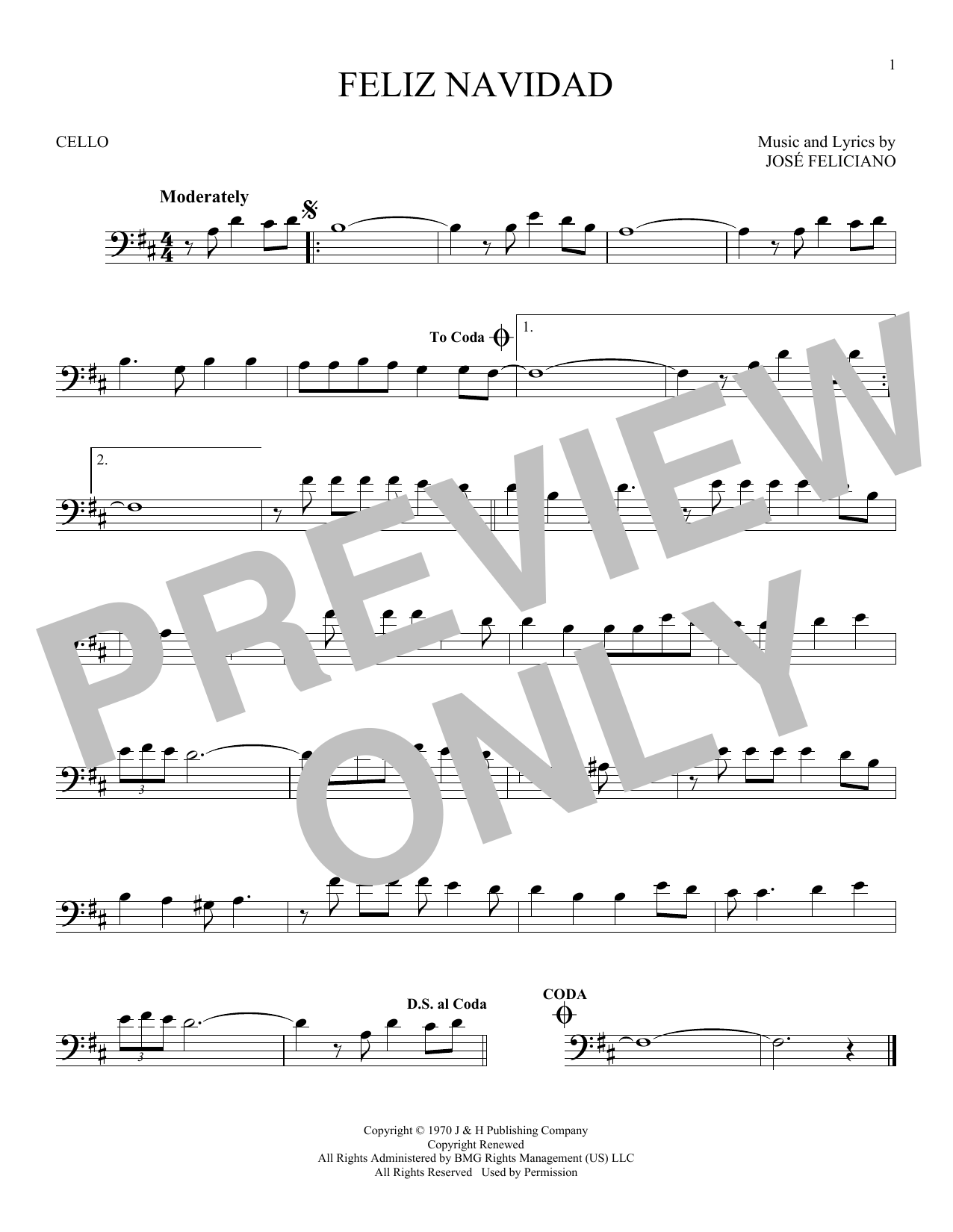 Produktgalerie: Seite 1 von 1 Feliz Navidad, Jose Feliciano, Violoncello