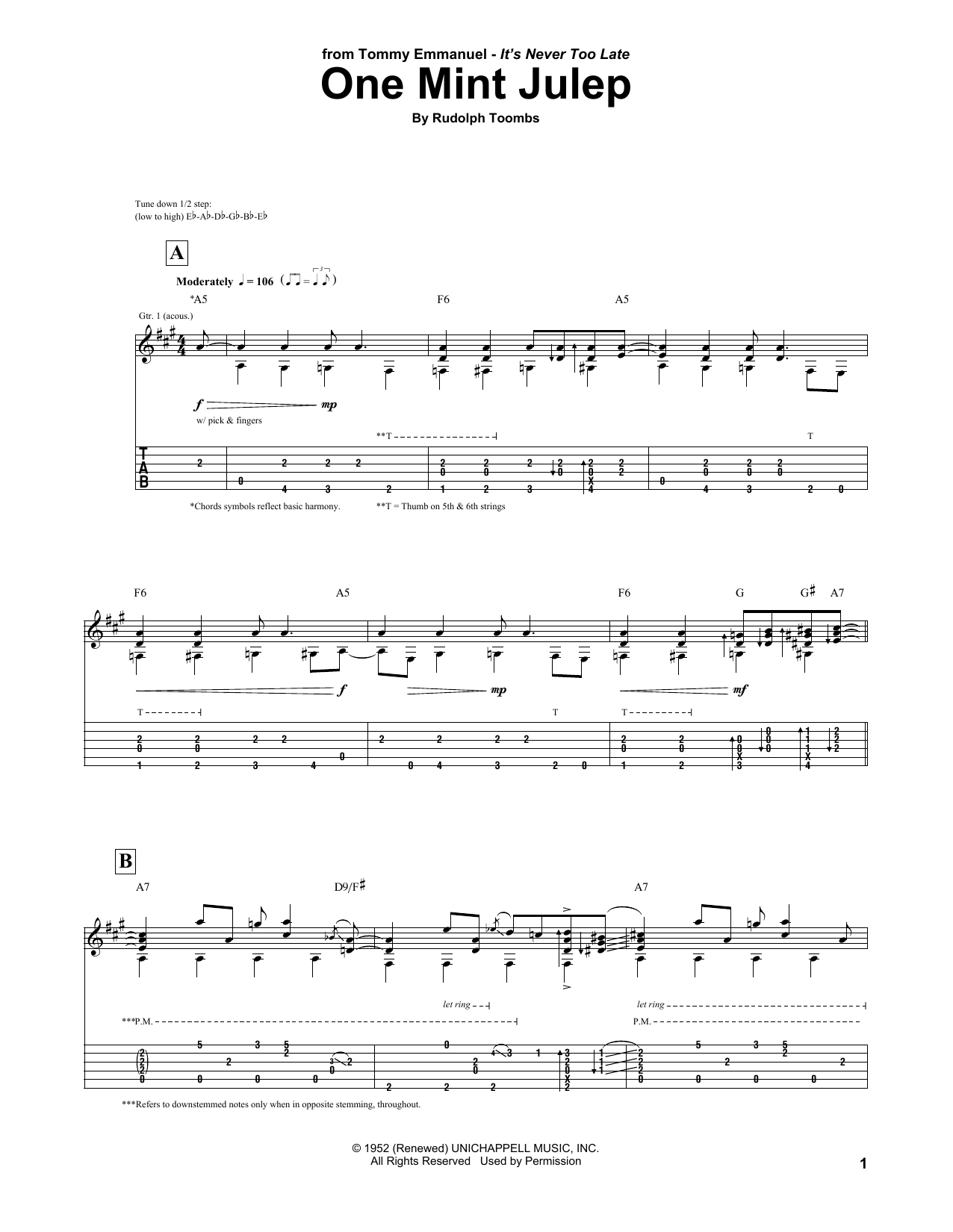 Product gallery: Page 1 of 1 One Mint Julep, Tommy Emmanuel