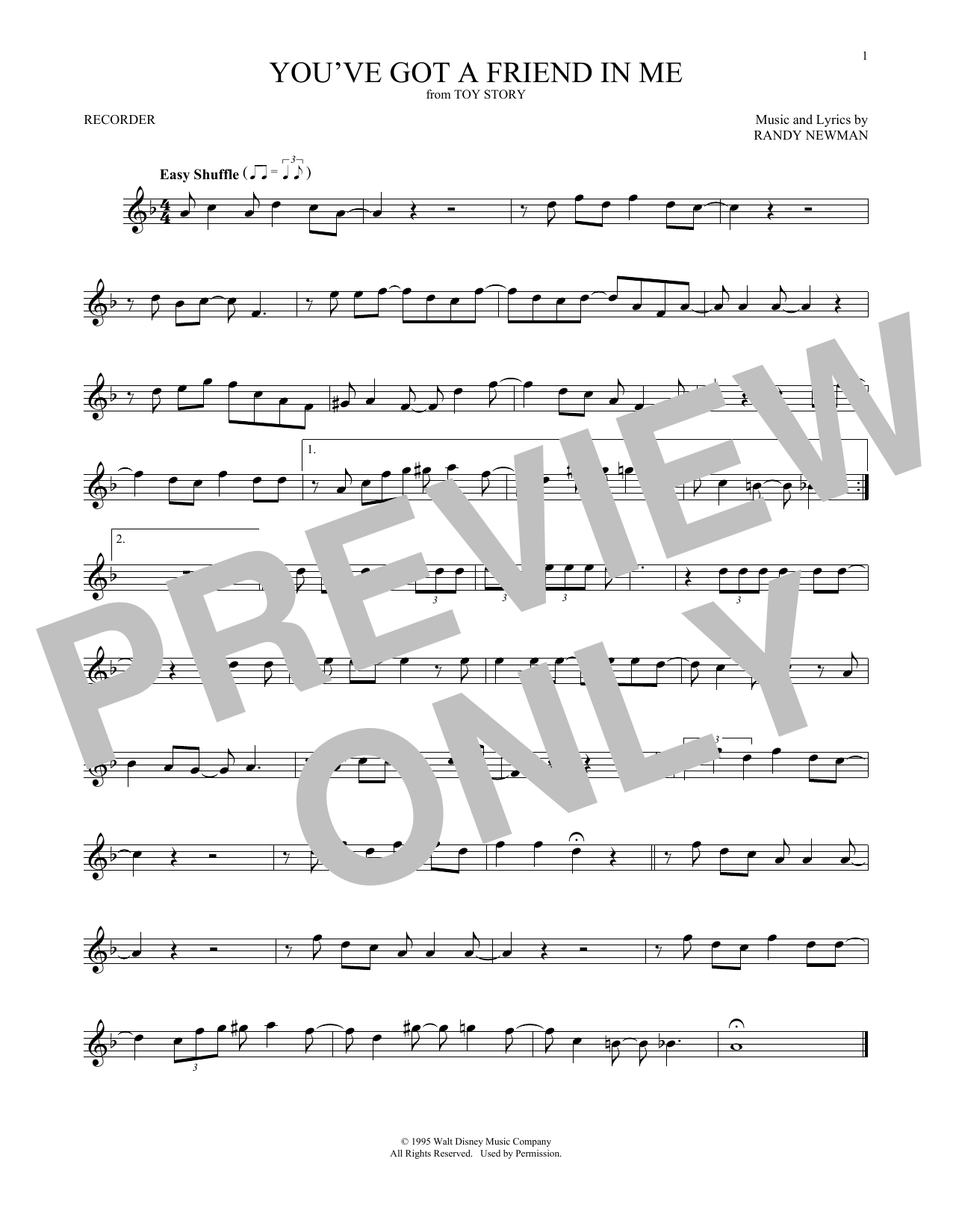 Product gallery: Page 1 of 1 You've Got A Friend In Me (from Toy Story), Randy Newman