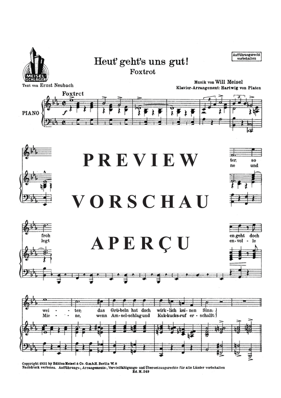 Produktgalerie: Seite 3 von 3 Heut gehts uns gut!, , Klavier und Gesang