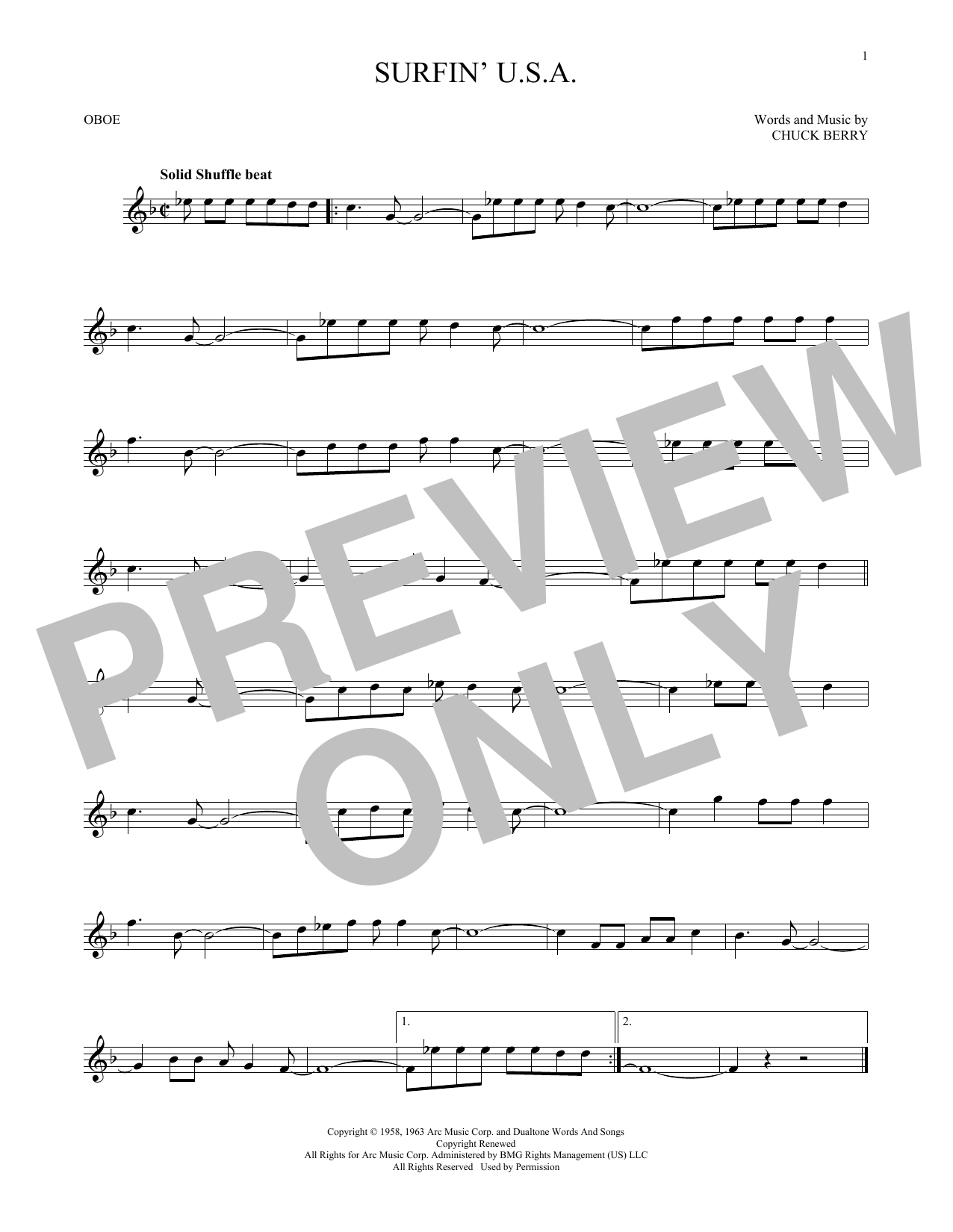 Produktgalerie: Seite 1 von 1 Surfin' U.S.A., The Beach Boys, Oboe