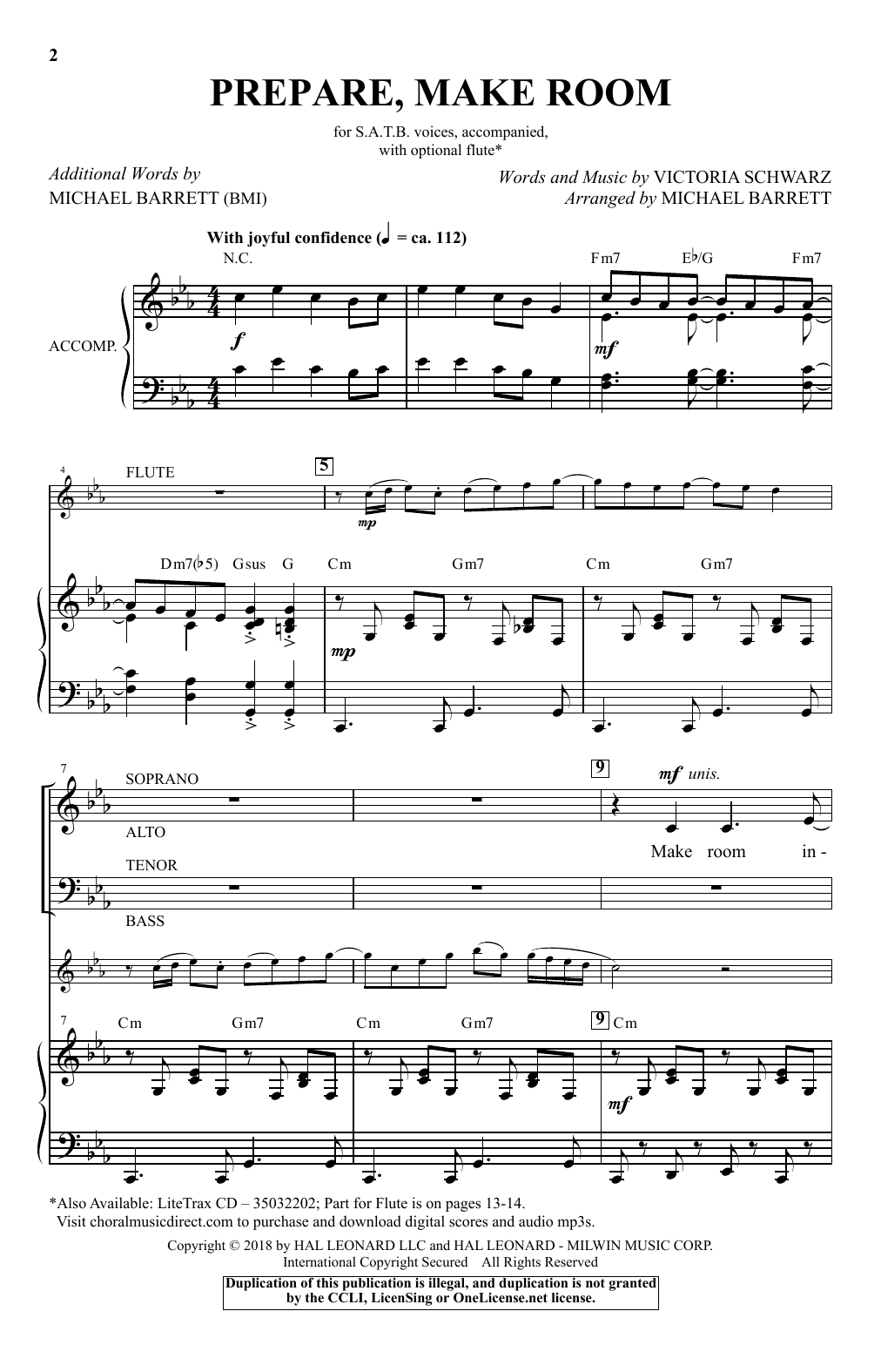 Produktbild zu: Prepare, Make Room (arr. Michael Barrett)