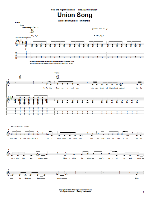 Product gallery: Page 1 of 1 Union Song, The Nightwatchman