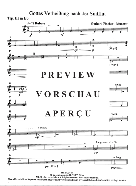 Product gallery: Page 2 of 3 Gottes Verheissung nach der Sindflut , , (Trumpet 3 - single part)