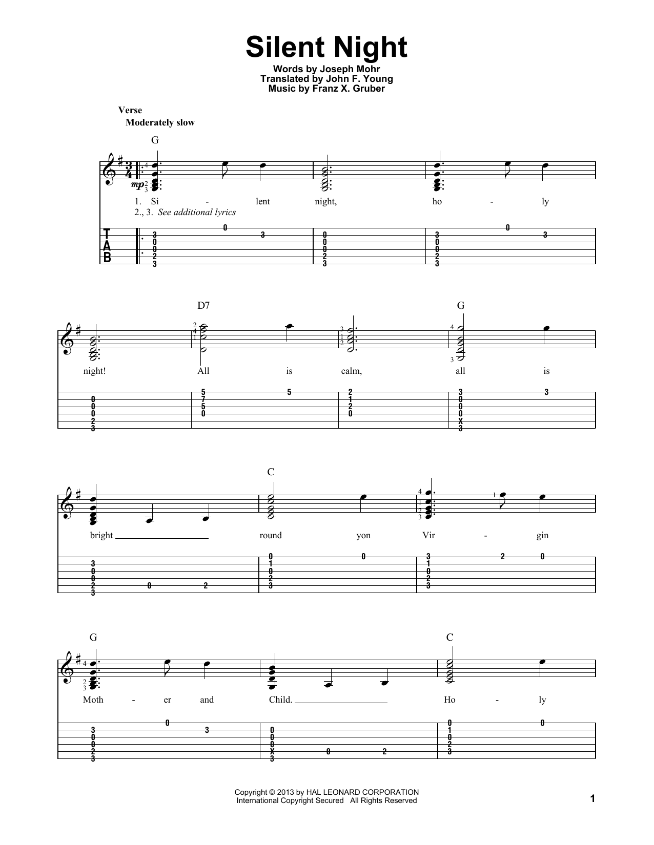 Product gallery: Page 1 of 1 Silent Night, Franz X. Gruber