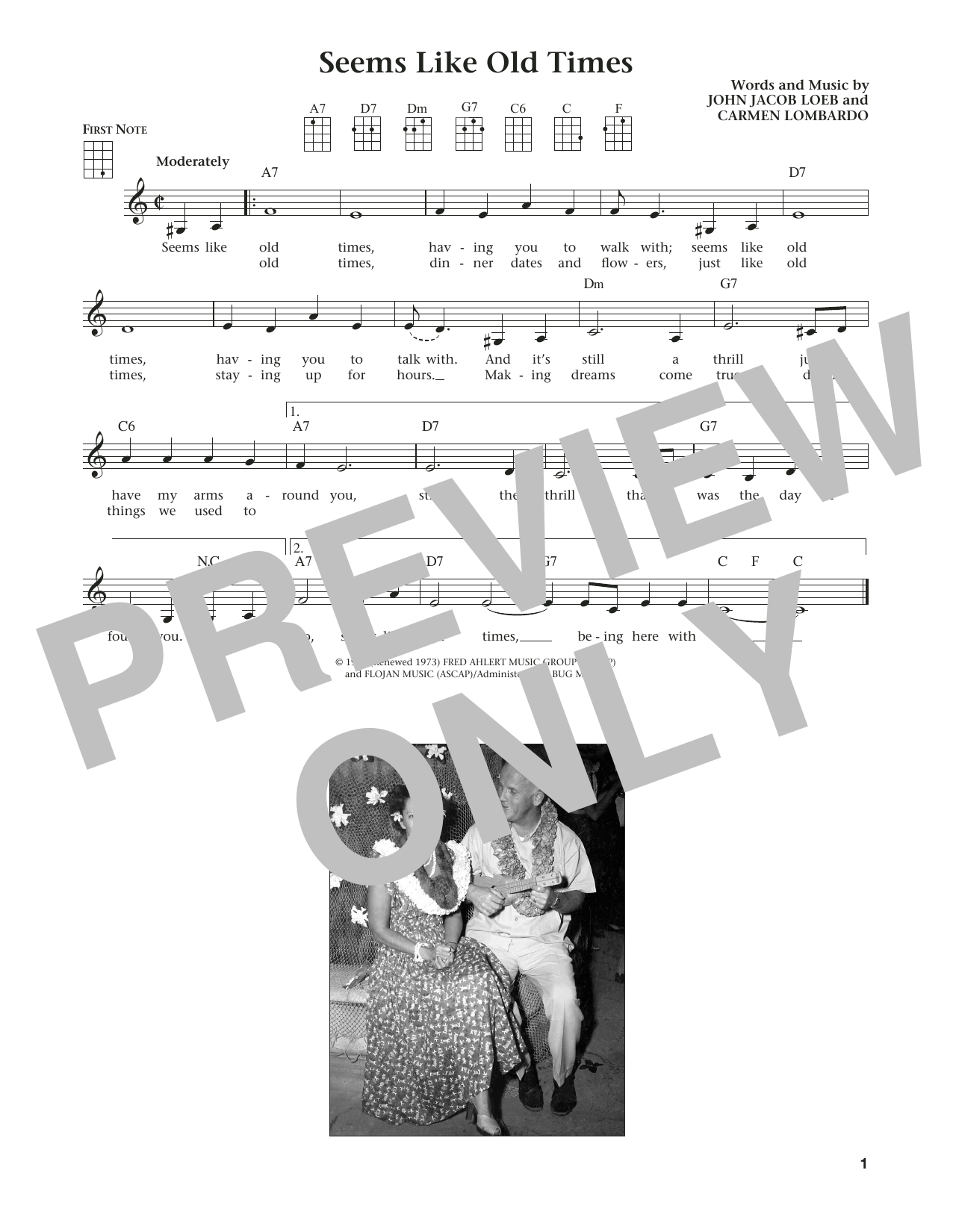 Product gallery: Page 1 of 1 Seems Like Old Times (from The Daily Ukulele) (arr. Liz and Jim Beloff), John Jacob Loeb
