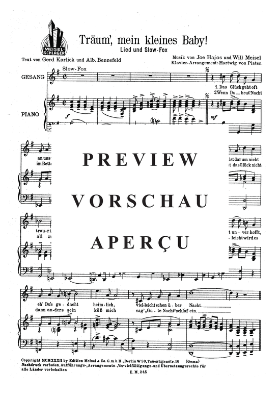 Produktgalerie: Seite 3 von 3 Träum, mein kleines Baby, , Klavier und Gesang