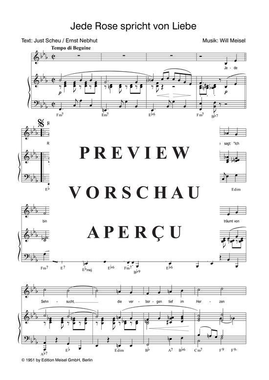 Produktgalerie: Seite 4 von 4 Jede Rose spricht von Liebe, 	, Klavier und Gesang