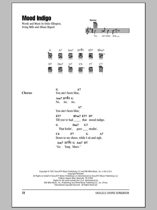 Product gallery: Page 1 of 1 Mood Indigo, Duke Ellington