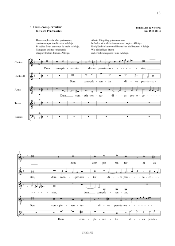 Produktbild zu: Dum complerentur / Dum ergo essentTomás Luis de Victoria