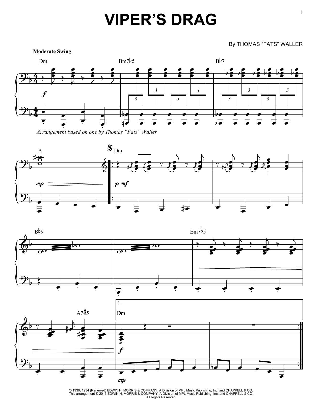 Product picture to: Viper's Drag [Stride version] (arr. Brent Edstrom)