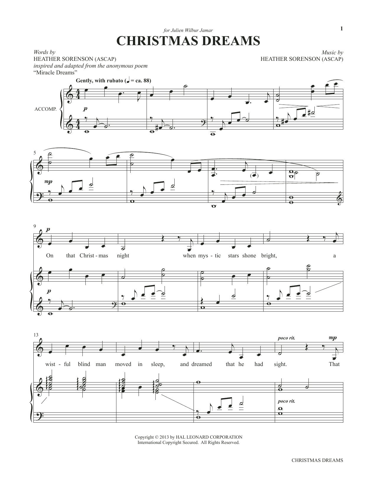 Produktbild zu: Christmas Dreams (from My Alleluia: Vocal Solos for Worship)