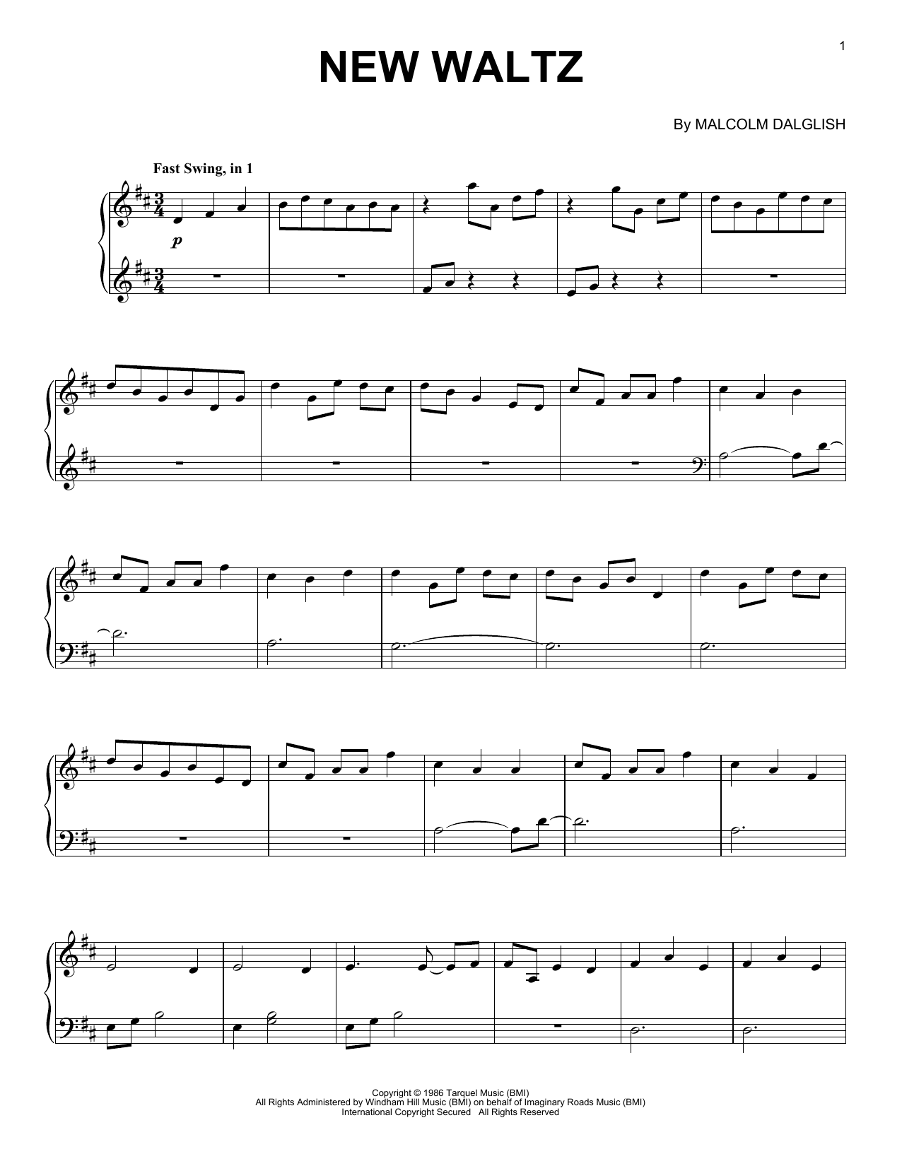 Produktgalerie: Seite 1 von 1 New Waltz, Malcolm Dalglish, Klavier