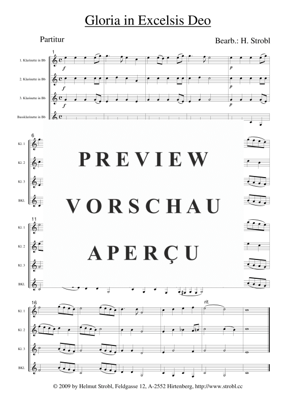 gallery: Gloria in Excelsis Deo, , Klarinettenquartett
