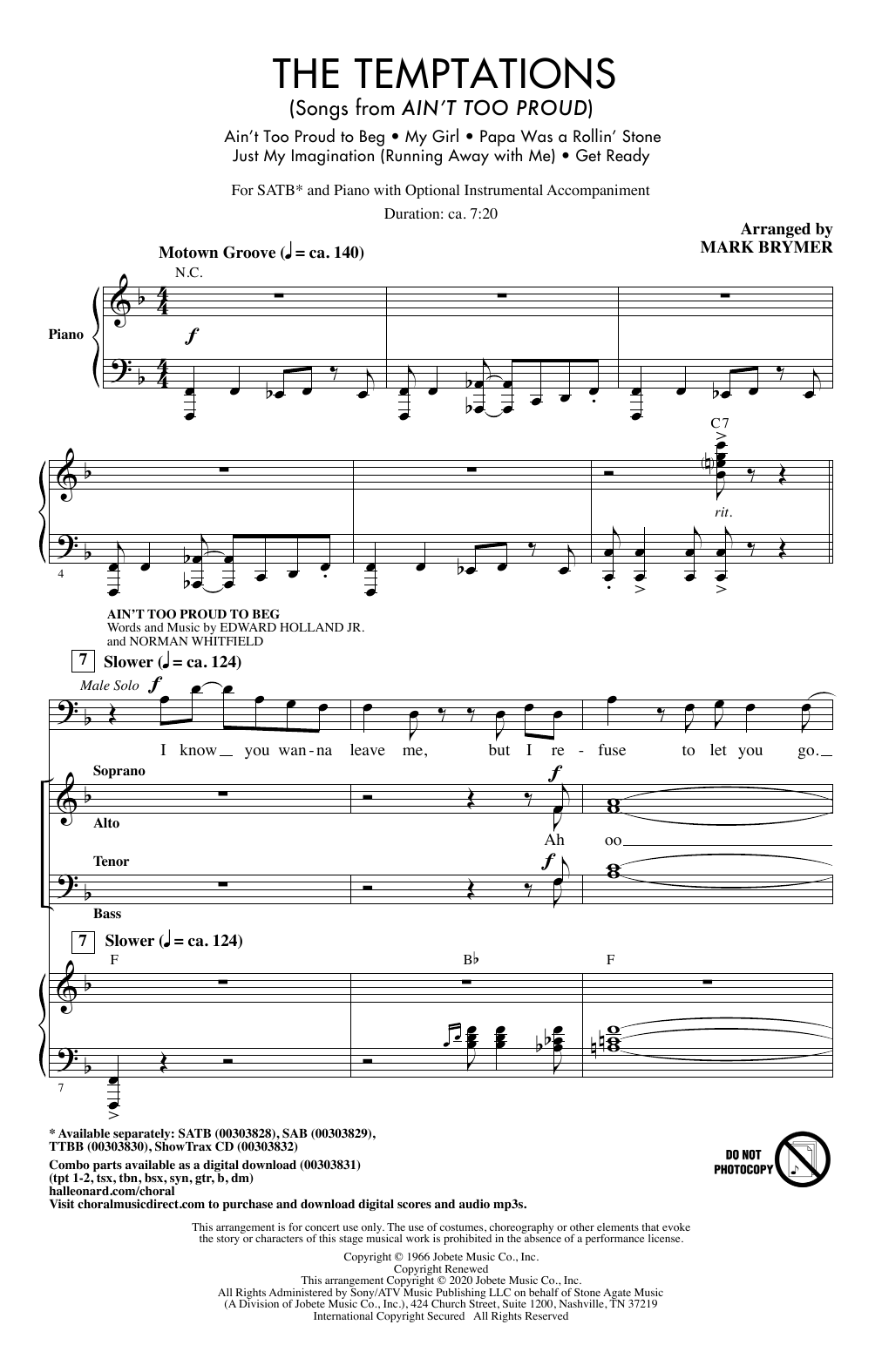 Produktgalerie: Seite 1 von 1 The Temptations (Songs from Ain't Too Proud) (arr. Mark Brymer), The Temptations, Chor