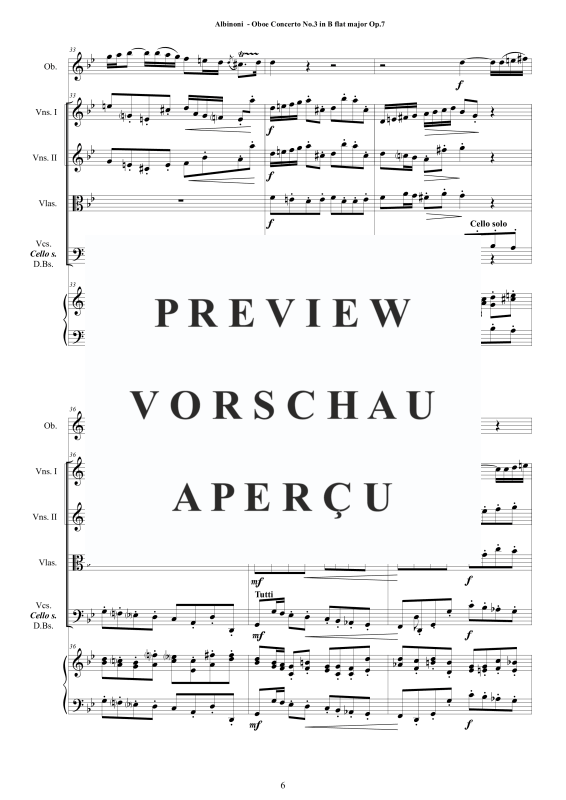Product gallery: Page 7 of 11 Concerto No.3 in B-Dur Op.7, , Solo Oboe, String Ensemble, and Harpsichord (Bc)