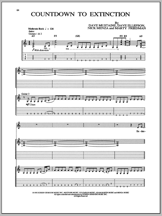 Produktgalerie: Seite 1 von 1 Countdown To Extinction, Megadeth, Gitarre