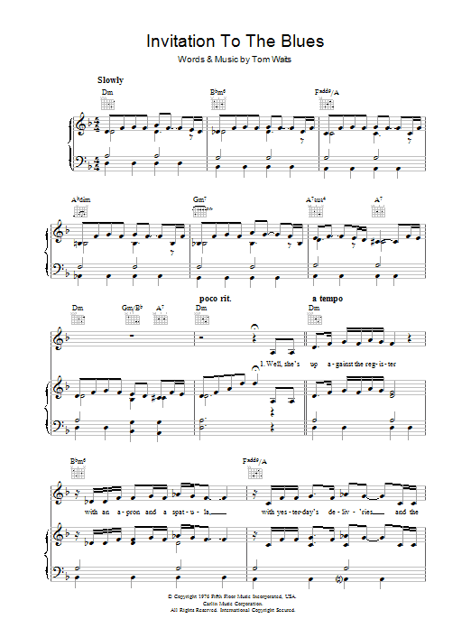 Produktgalerie: Seite 1 von 1 Invitation To The Blues, Tom Waits, Gesang, Gitarre, Klavier