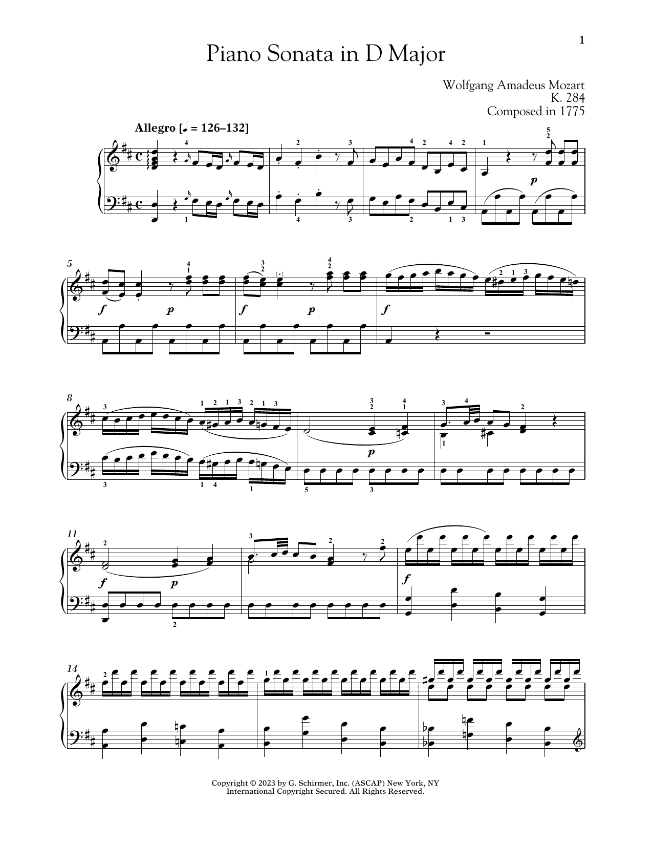 Produktbild zu: Piano Sonata In D Major, K. 284