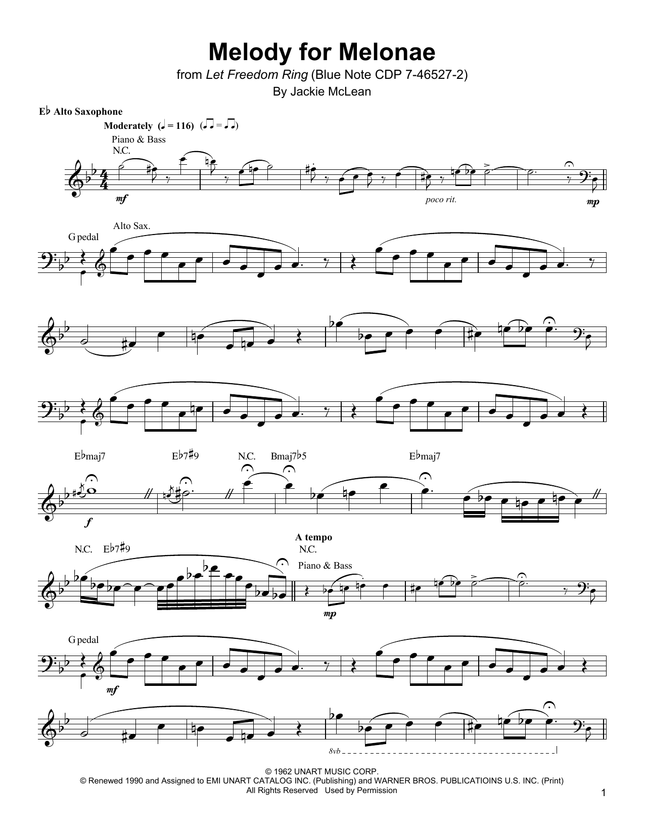 Product gallery: Page 1 of 1 Melody For Melonae, Jackie McLean