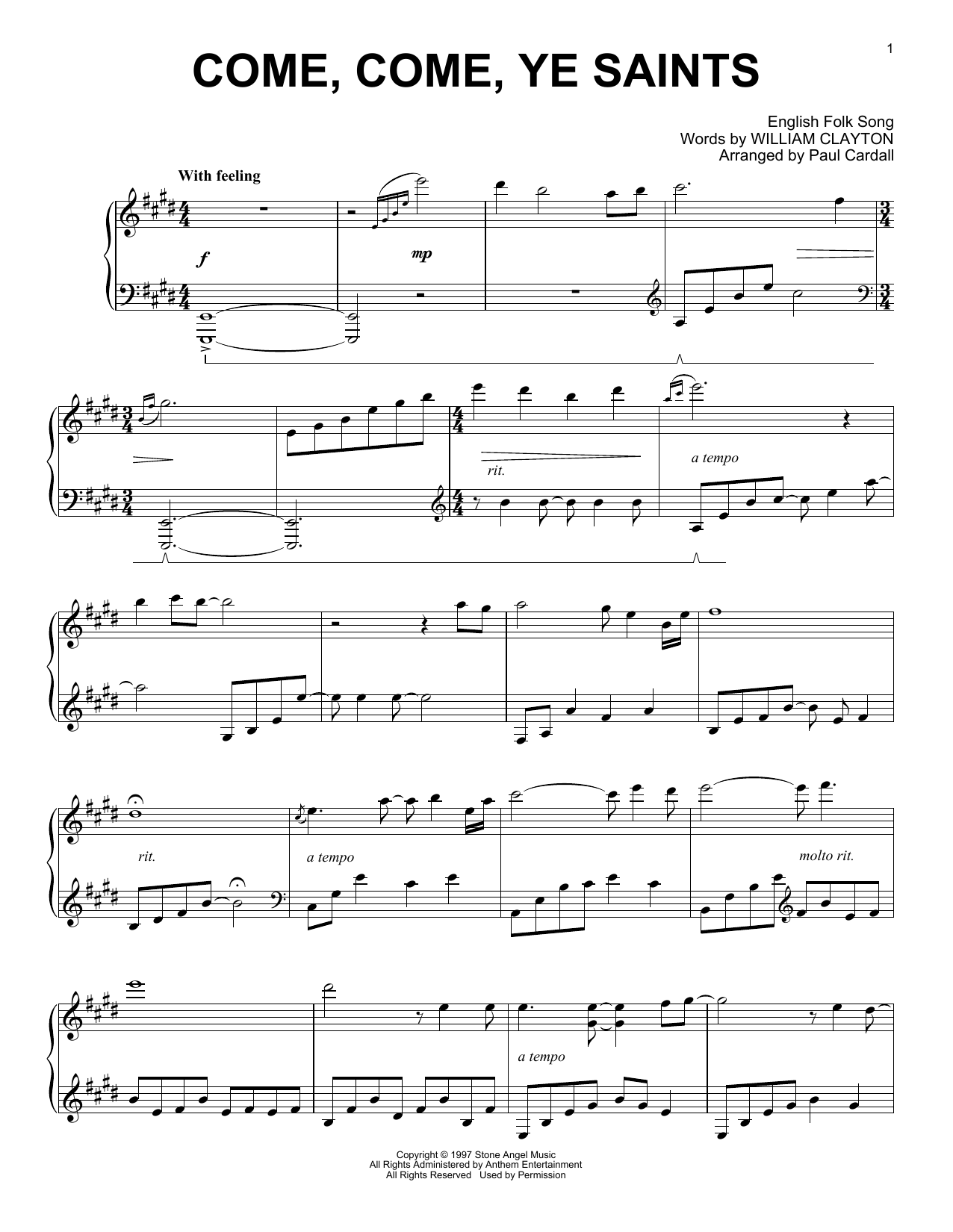 Product picture to: Come, Come, Ye Saints (arr. Paul Cardall)