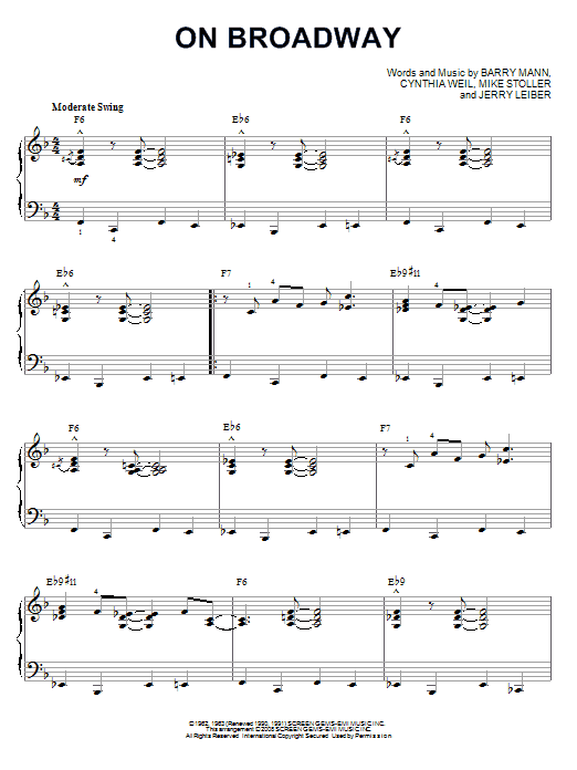 Product gallery: Page 1 of 1 On Broadway [Jazz version] (arr. Brent Edstrom), The Drifters