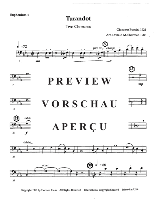 Product gallery: Page 8 of 19 Turandot: Two Choruses , , (Tuba Quartett EETT)
