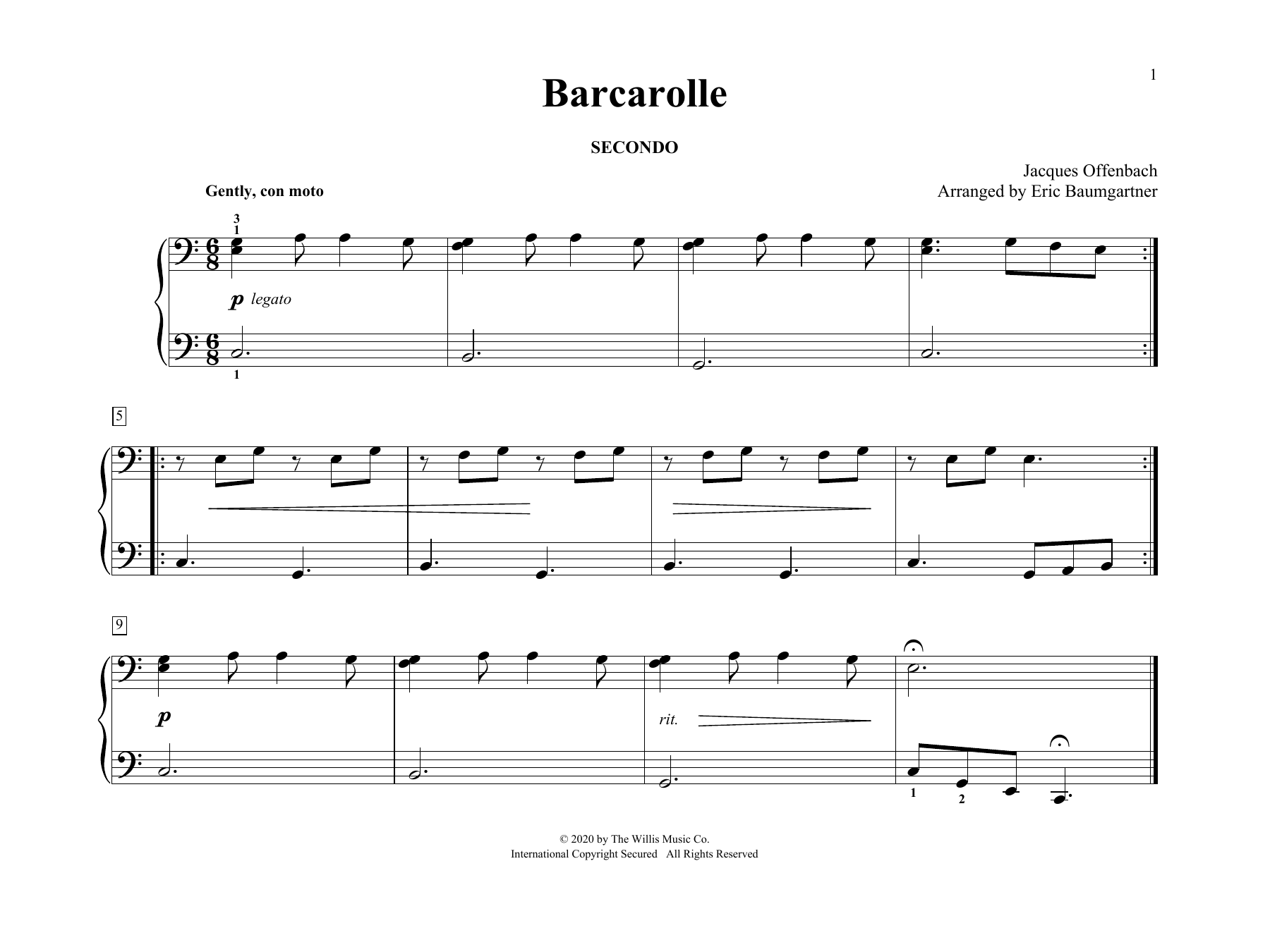 Product picture to: Barcarolle (arr. Eric Baumgartner)