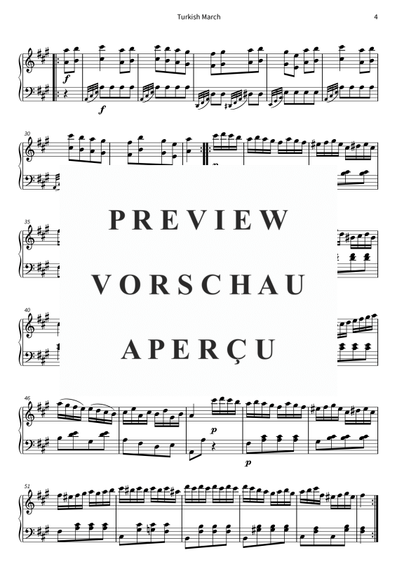 Produktgalerie: Seite 6 von 9 Turkish March - Alla Turca - Rondo from Piano Sonata No. 11, K. 331, , Klavier Solo
