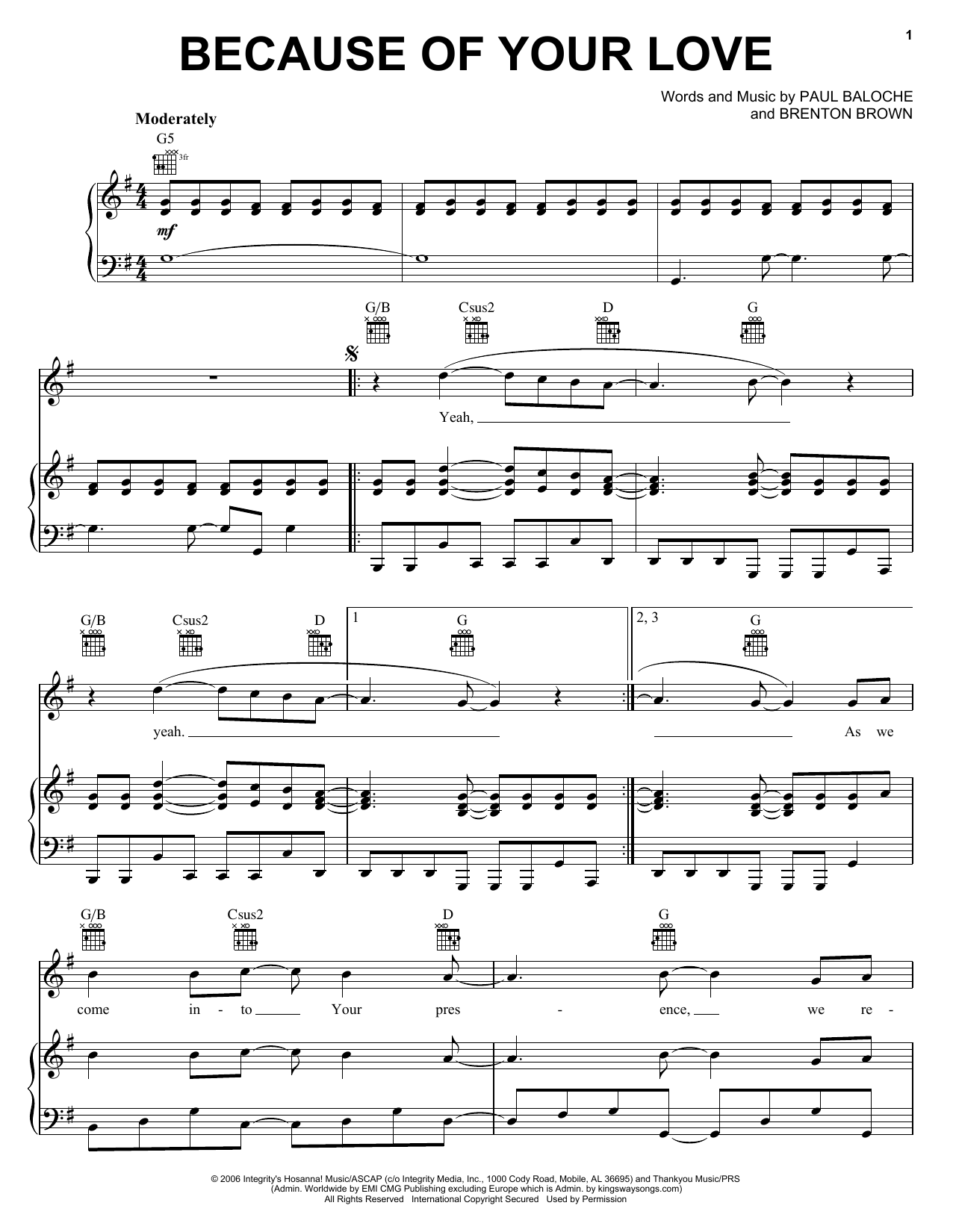 Produktgalerie: Seite 1 von 1 Because Of Your Love, Paul Baloche, Gesang, Gitarre, Klavier