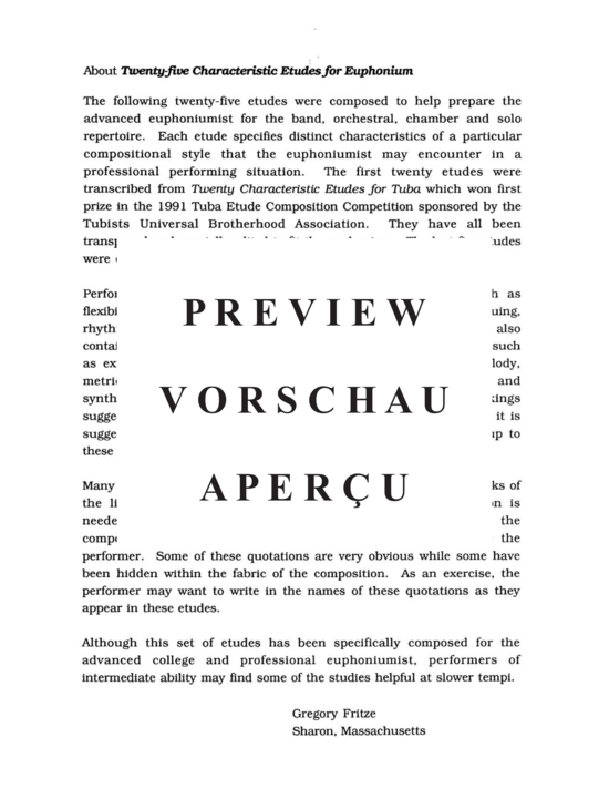 Product gallery: Page 3 of 21 Twenty-five Characteristic Etudes , , (Tuba Solo)