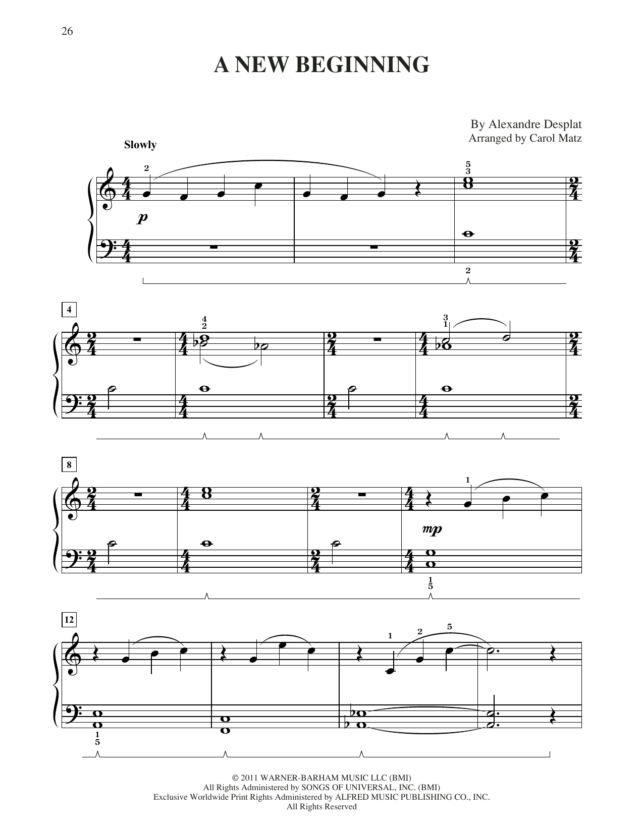 Produktbild zu: A New Beginning (from Harry Potter) (arr. Carol Matz)