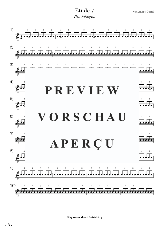 Produktgalerie: Seite 10 von 11 Etüden für Snare Drum im 4/4-Takt - Band 2, , Snare Drum Solo