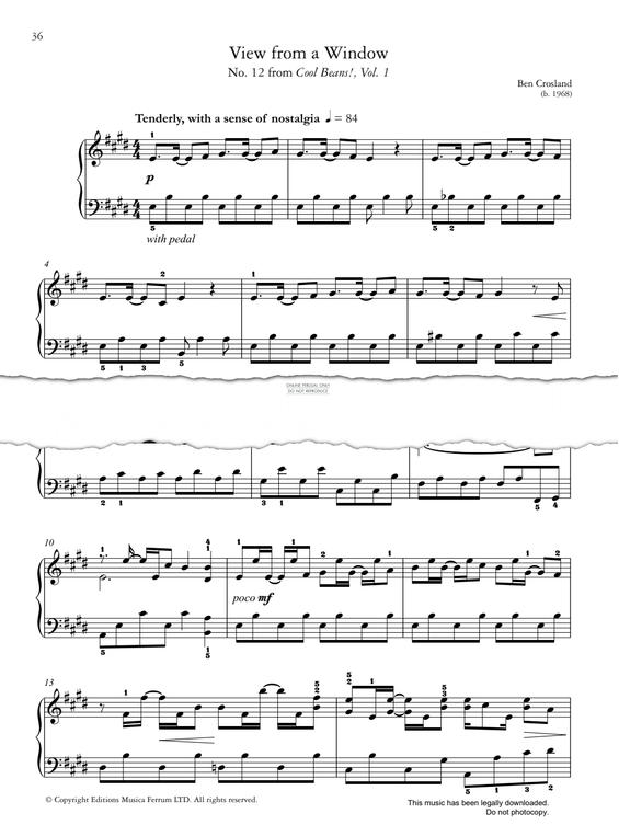 Produktgalerie: Seite 1 von 1 View from a Window (No. 12 from Cool Beans!, Vol. 1), Ben Crosland, Klavier