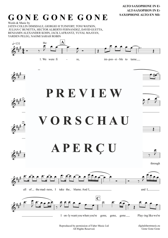 Produktgalerie: Seite 2 von 5 Gone Gone Gone, Guetta, David Swims, Teddy Tones And I, Altsaxophon