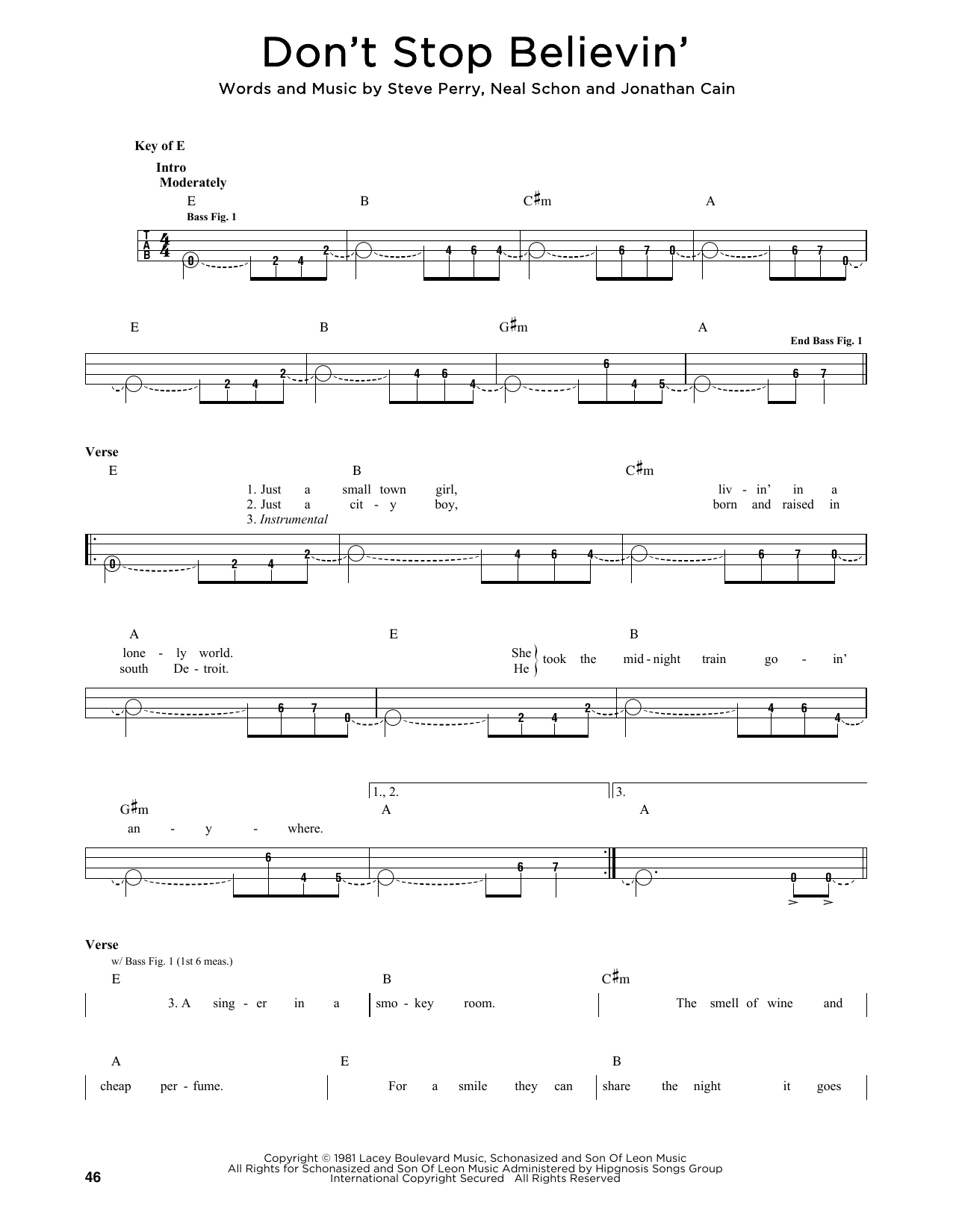 Produktgalerie: Seite 1 von 1 Don't Stop Believin', Journey, E-Bass, Gitarre
