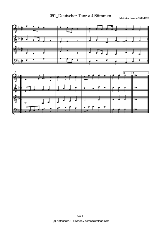 Product picture to: Deutscher Tanz a 4 StimmenMelchior Franck (1580-1639)