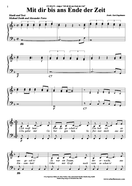 Produktgalerie: Seite 1 von 4 Mit dir bis ans Ende der Zeit , Amigos, Klavier und Gesang