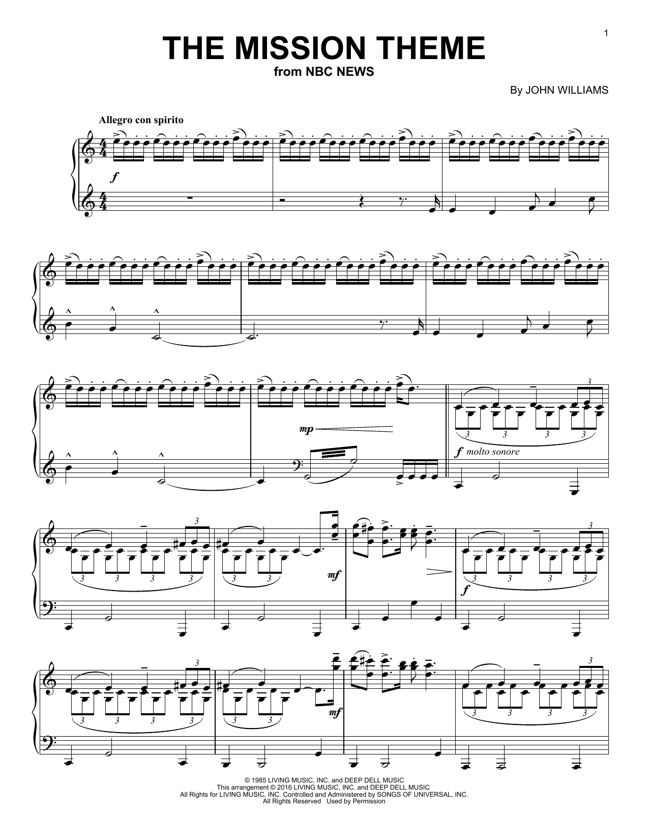 Product gallery: Page 1 of 1 The Mission Theme, John Williams