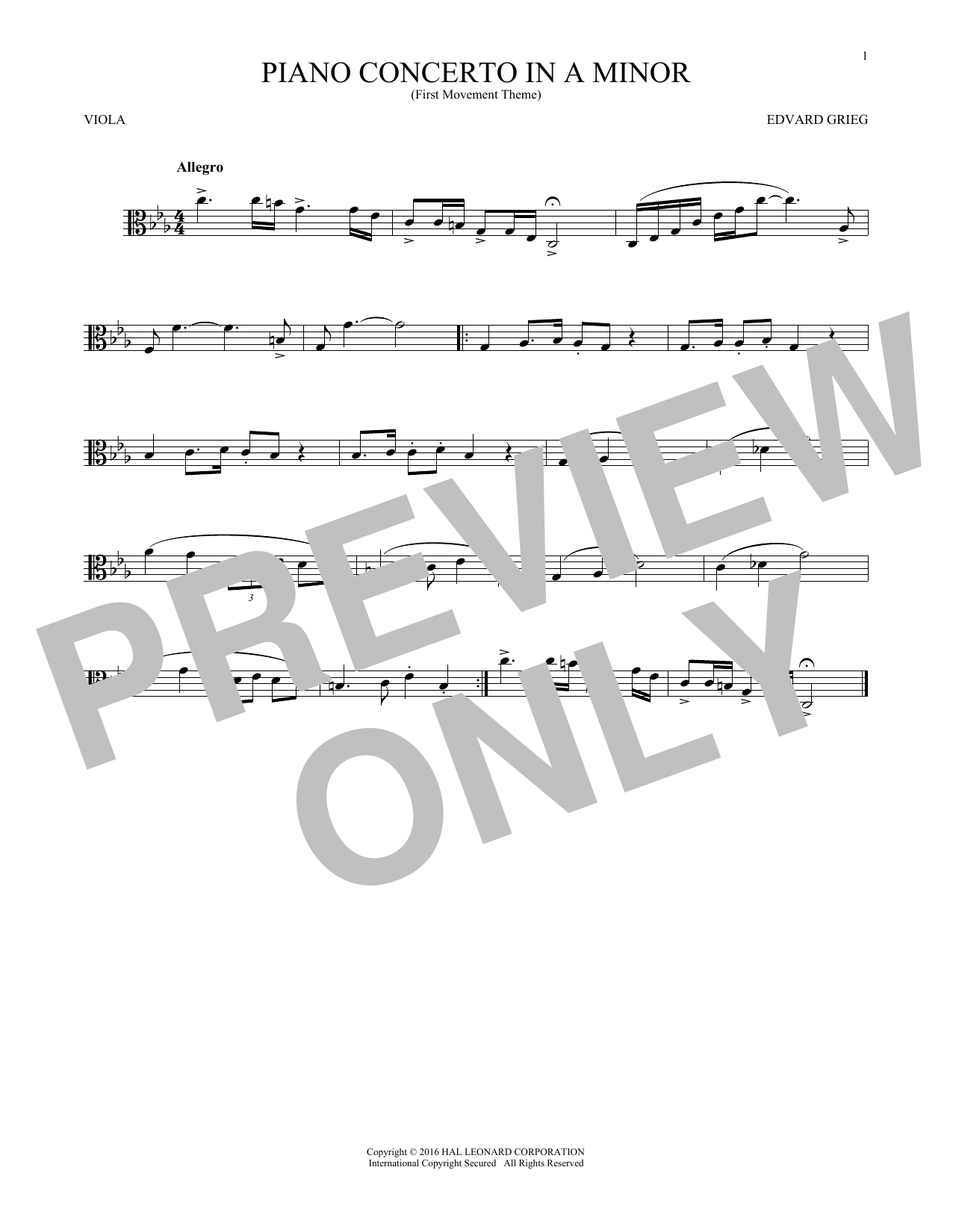 Product gallery: Page 1 of 1 Piano Concerto In A Minor, Op. 16, Edvard Grieg