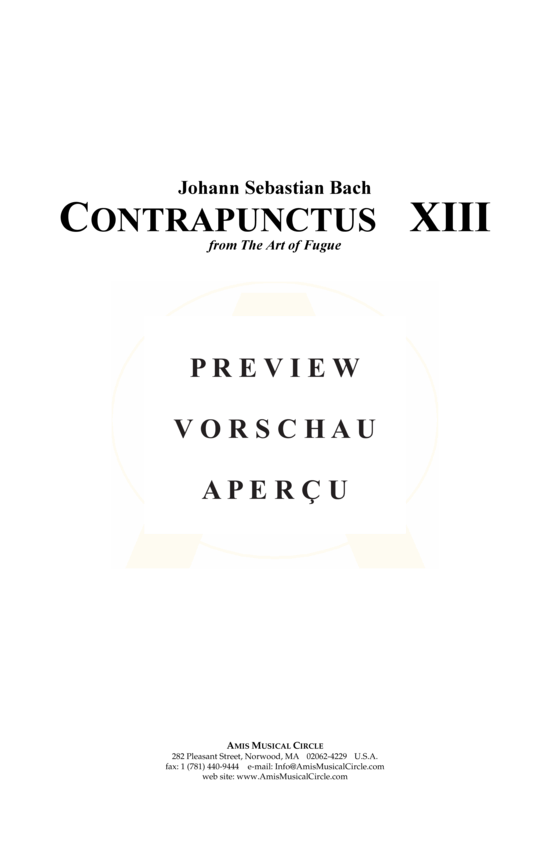 Produktgalerie: Seite 2 von 21 Contrapunctus 13 aus Kunst der Fuge , , (Concert Band)