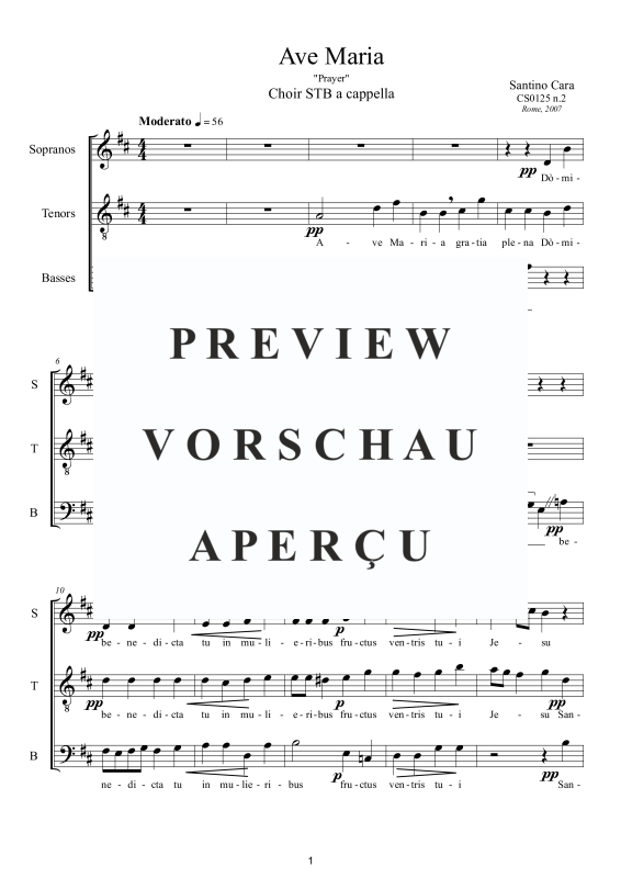 Produktgalerie: Seite 2 von 7 Ave Maria - Gebet, , Gemischter Chor 3-stimmig STB a capella