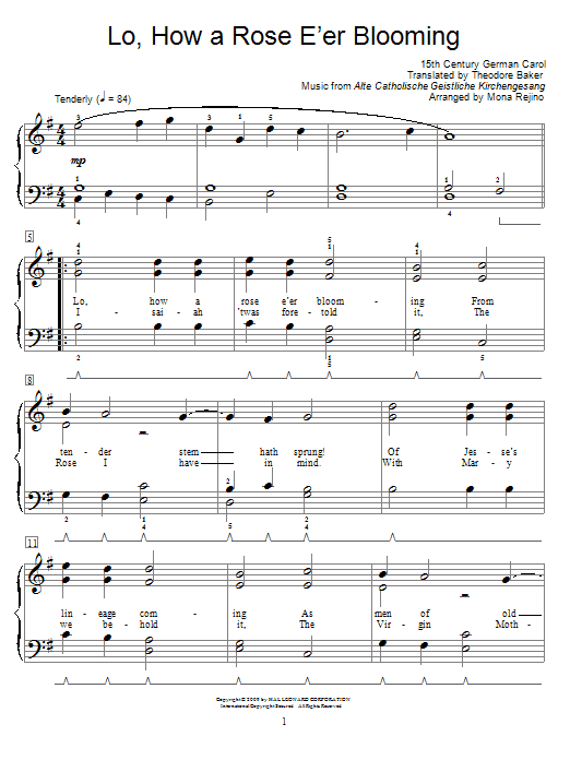 Product gallery: Page 1 of 1 Lo, How A Rose E'er Blooming, 15th Century German Carol