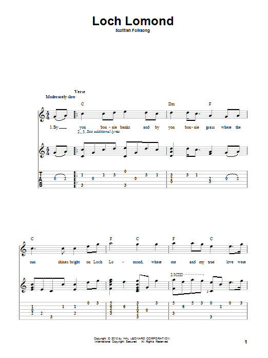 Produktgalerie: Seite 1 von 1 Loch Lomond, Scottish Folksong, Gitarre