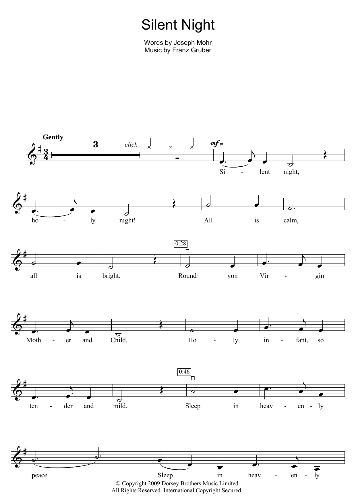 Product gallery: Page 1 of 1 Silent Night, Traditional Carol